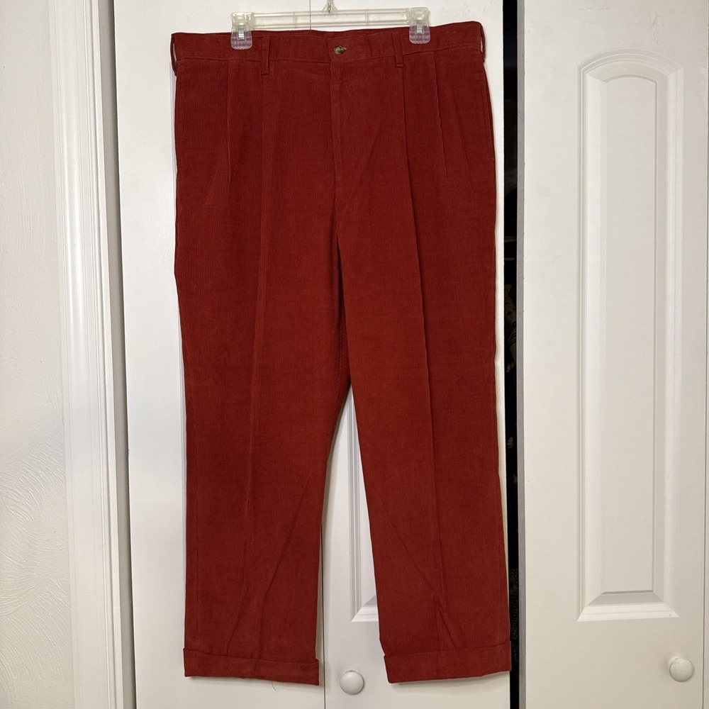 Alan Flusser 100% cotton Corduroy Pants- Rust Red 36/27